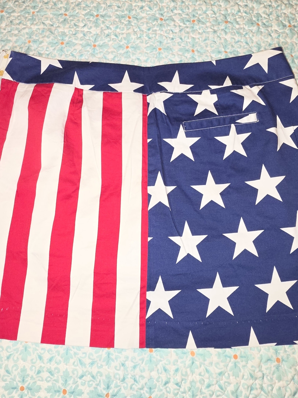 Loudmouth Ladies Skort - Navy, Red & White Star-Stripe Print - Picture 2 of 5